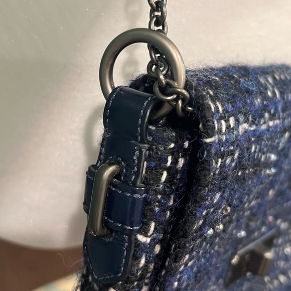 Coach Classic Chelsea Boucle Blue/Black Tweed Handbag - Picture 5 of 15